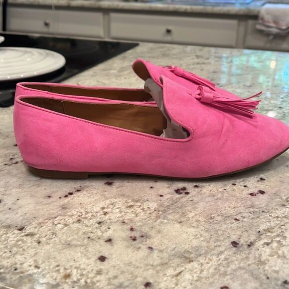 J. Crew Bright Pink Barbiecore Tassel Loafers sz 9-1/2 - Picture 5 of 8